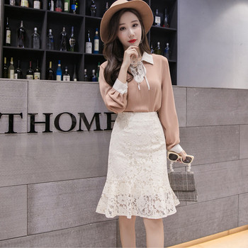 Sieviešu ikdienas mežģīņu svārki ar augstu vidukli - piegriezuma modelis