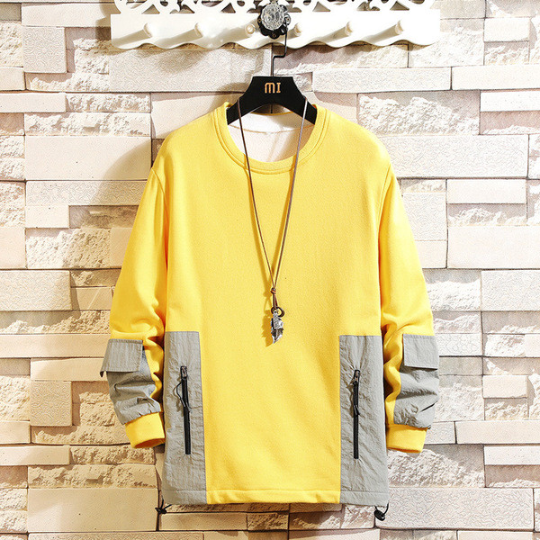 Bluză casual pentru bărbați, cu mâneci lungi și fermoare