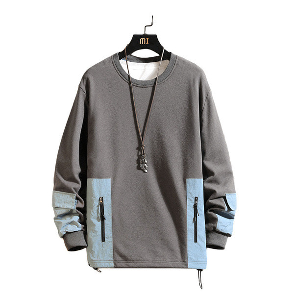 Bluză casual pentru bărbați, cu mâneci lungi și fermoare