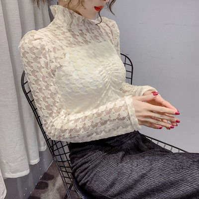 Női alkalmi csipkeblúz pólógallérral