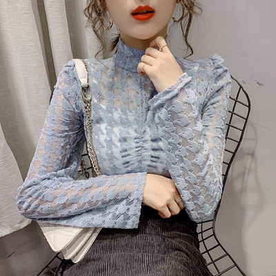 Női alkalmi csipkeblúz pólógallérral