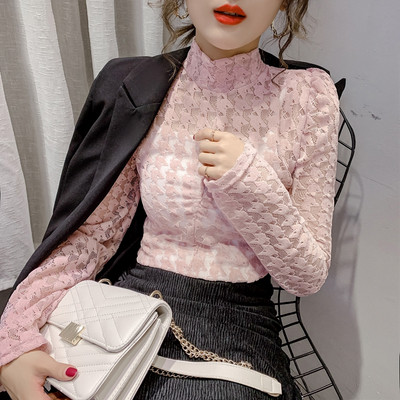 Női alkalmi csipkeblúz pólógallérral