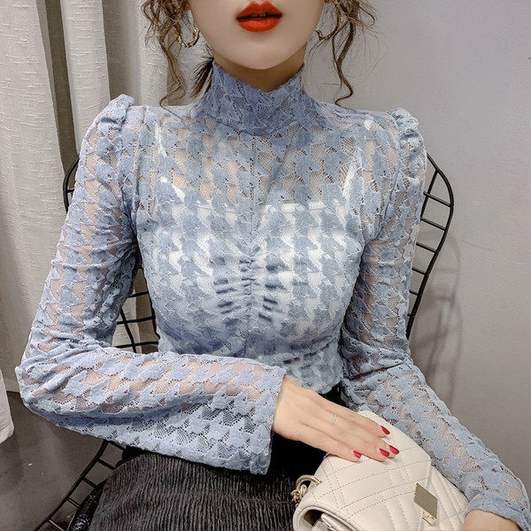 Női alkalmi csipkeblúz pólógallérral