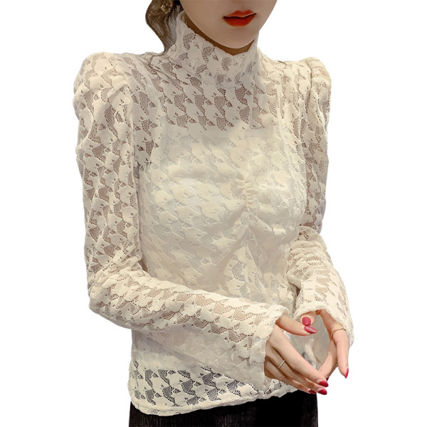 Női alkalmi csipkeblúz pólógallérral