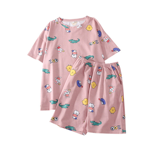 Női nyári pizsama két részből színes applikációkkal