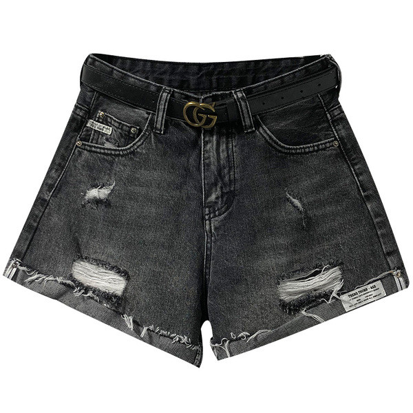 Női rövidnadrág magas derékkal, szakadt motívumokkal