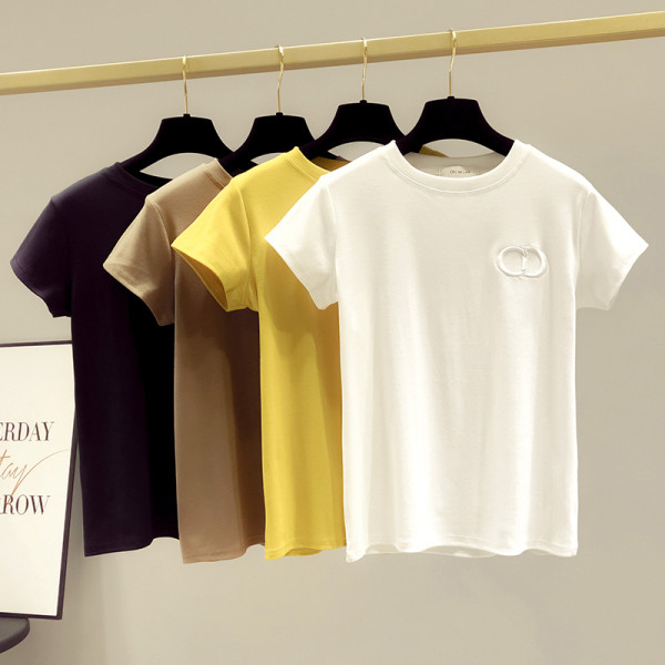 Modern női póló rövid ujjal és kerek nyakkivágással