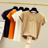 Alkalmi női póló rövid ujjal, felirattal