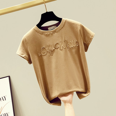 Alkalmi női póló rövid ujjal, felirattal