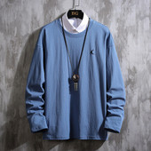 Bluză modernă pentru bărbați cu mâneci lungi și decolteu oval