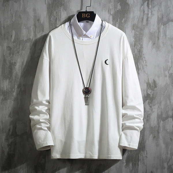 Bluză modernă pentru bărbați cu mâneci lungi și decolteu oval