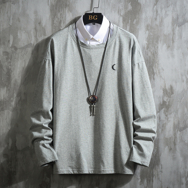 Bluză modernă pentru bărbați cu mâneci lungi și decolteu oval