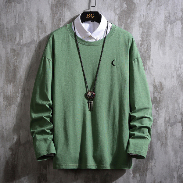 Bluză modernă pentru bărbați cu mâneci lungi și decolteu oval