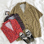 Cămașă retro damă lată cu imprimeu floral și buzunar