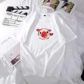 Tricou casual dama model larg cu aplicatie si decolteu oval