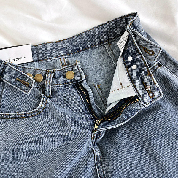 Retro női rövid farmernadrág állítható derékkal