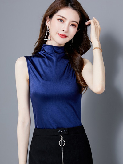 Actual maiou de damă cu guler semi-înalt