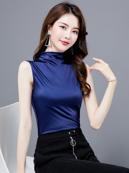 Actual maiou de damă cu guler semi-înalt