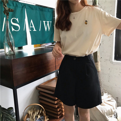 Tricou dama cu broderie si decolteu oval