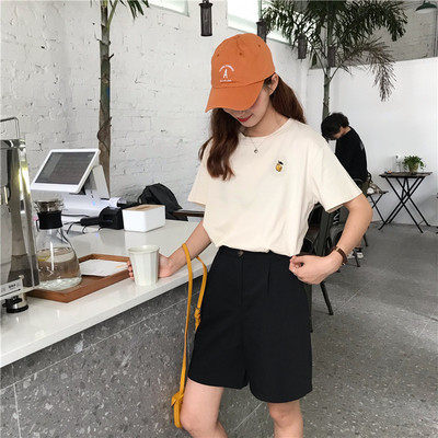 Tricou dama cu broderie si decolteu oval