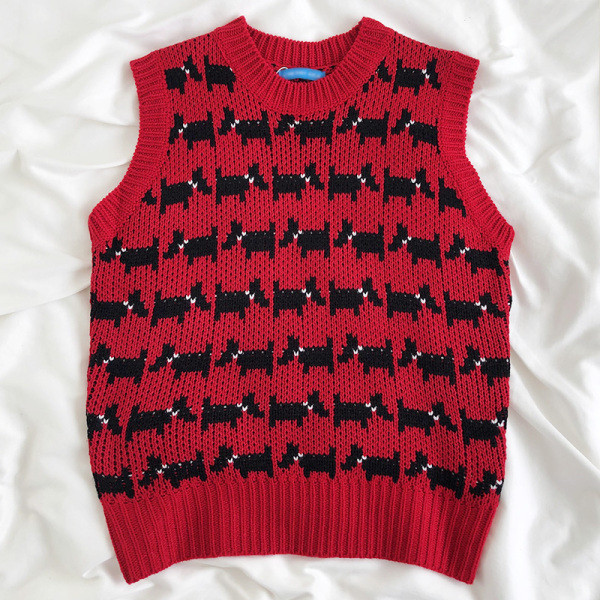 Retró női kötött mellény ovális nyakkivágással