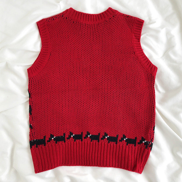 Retró női kötött mellény ovális nyakkivágással
