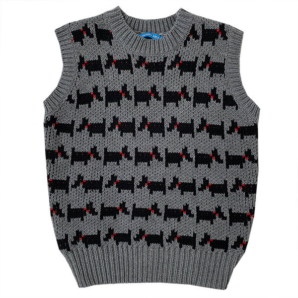 Retró női kötött mellény ovális nyakkivágással