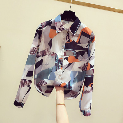 Цветна дамска риза с класическа яка - два модела