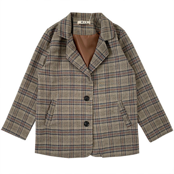 Карирано дамско ретро сако 