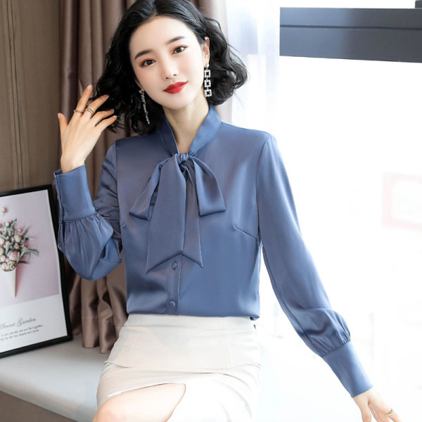 Cămașă de damă de ultimă generație cu panglică și nasturi