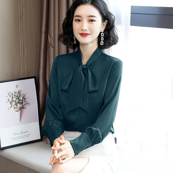 Cămașă de damă de ultimă generație cu panglică și nasturi