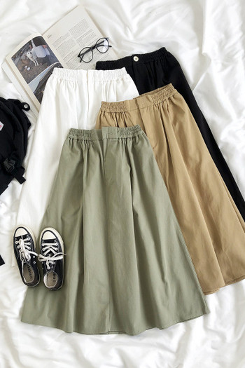 Ежедневна дамска пола с еластична висока талия