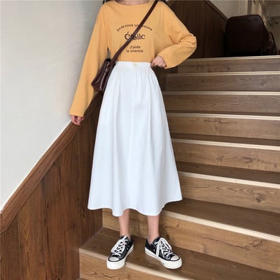 Ежедневна дамска пола с еластична висока талия