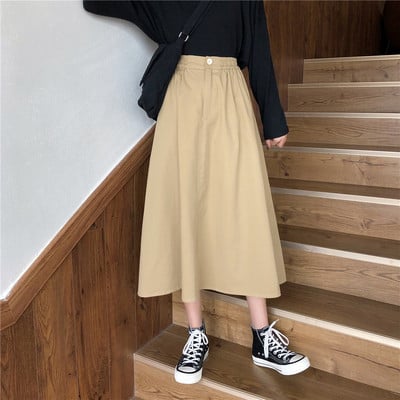 Ежедневна дамска пола с еластична висока талия