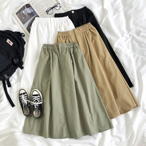 Ежедневна дамска пола с еластична висока талия 