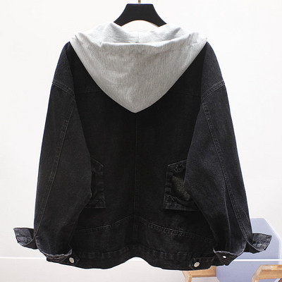 Geaca de dama model NOU din denim cu gluga si buzunare