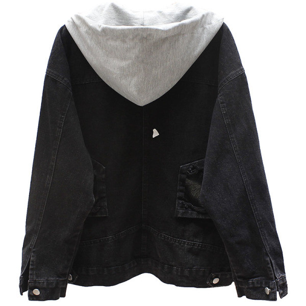 Geaca de dama model NOU din denim cu gluga si buzunare