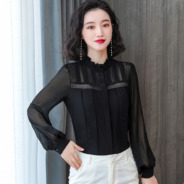 Elegantna ženska košulja sa širokim rukavima i gumbima