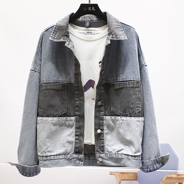 Geaca de dama model NOU din denim cu buzunare si guler clasic