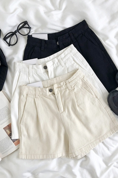 Blugi retro de dama scurti cu talie inalta