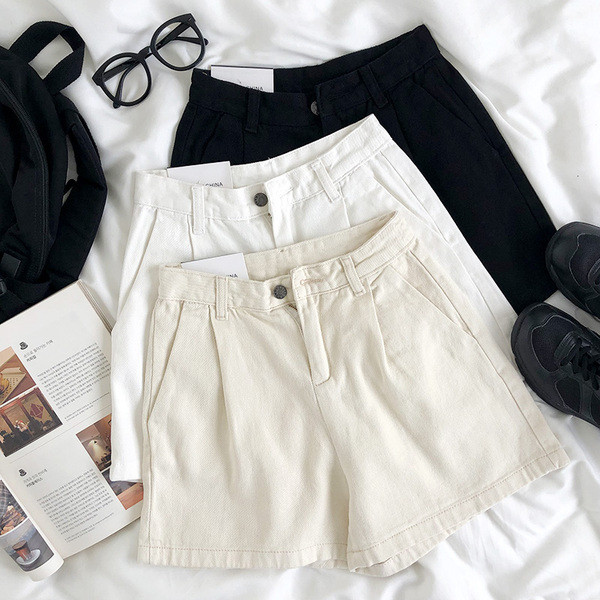 Blugi retro de dama scurti cu talie inalta