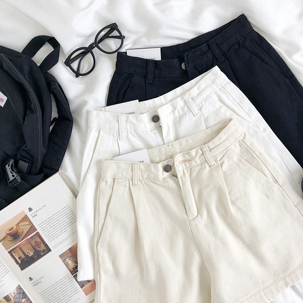 Blugi retro de dama scurti cu talie inalta