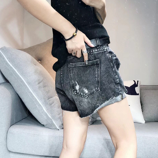 Pantaloni scurți de damă nou la modă, cu talie înaltă și motive rupte