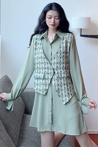 Női ruha hosszú ujjal + kardigán