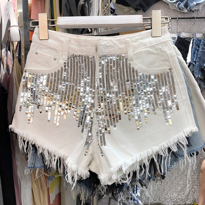 Női rövidnadrág új modellje elemmel - flitterekkel