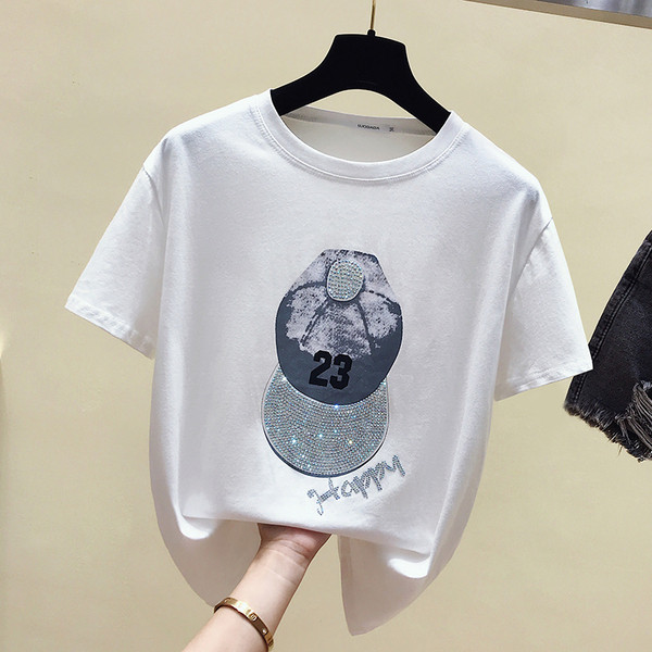 Ежедневна дамска близа с къс ръкав и камъни 