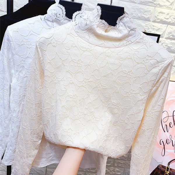 Ženska moderna bluza dugih rukava i visoke kragne