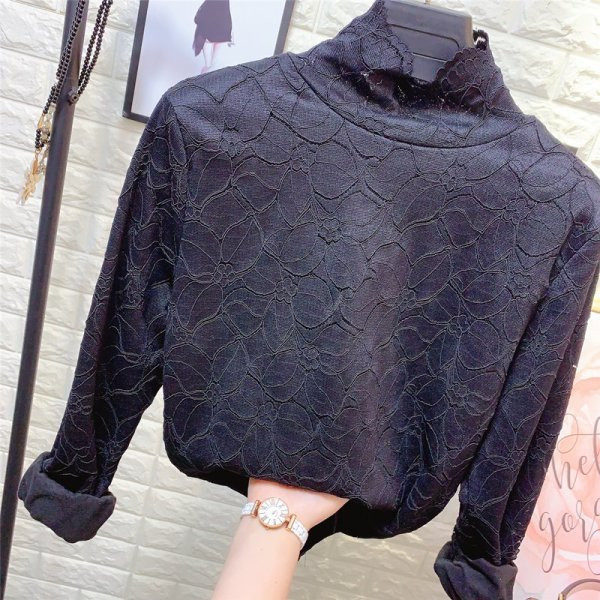 Ženska moderna bluza dugih rukava i visoke kragne