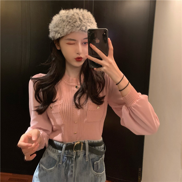 Cămașă modernă de damă cu decolteu oval și buzunare