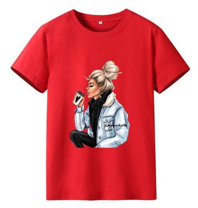 Tricou casual de dama cu maneca scurta si aplicatie colorata